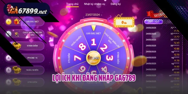 Lợi ích khi đăng nhập Ga6789