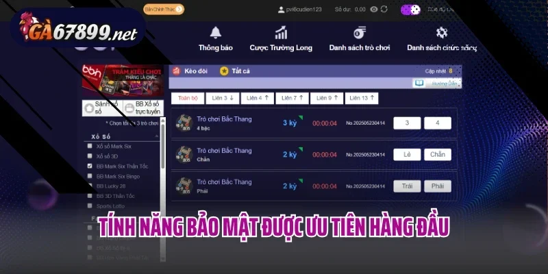 Tính năng bảo mật được ưu tiên hàng đầu